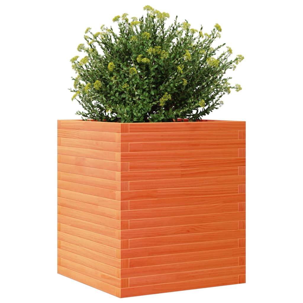 vidaXL Jardinière cire marron 60x60x68,5 cm bois de pin massif