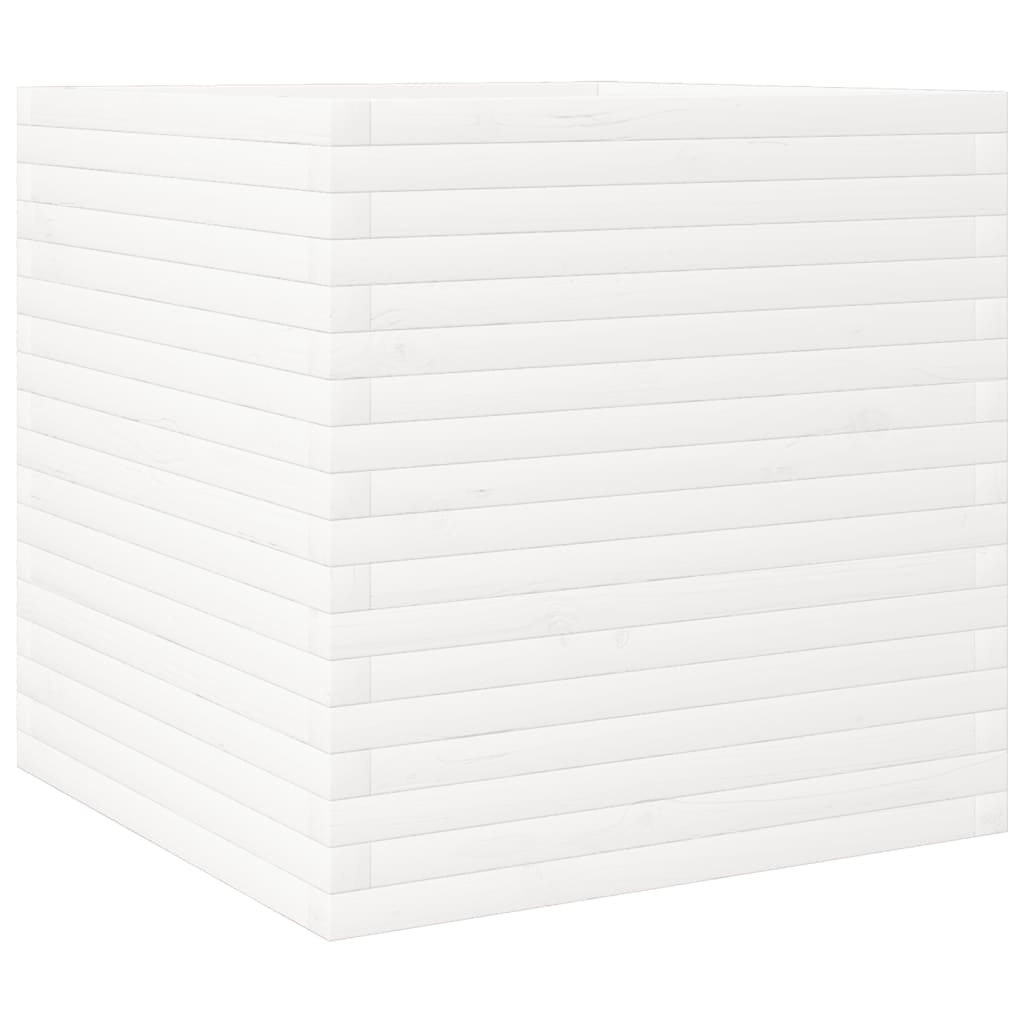 vidaXL Jardinière blanc 70x70x68,5 cm bois de pin massif