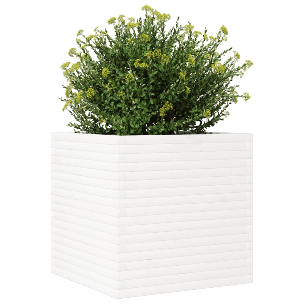 vidaXL Jardinière blanc 70x70x68,5 cm bois de pin massif