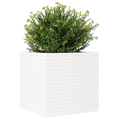 vidaXL Jardinière blanc 70x70x68,5 cm bois de pin massif