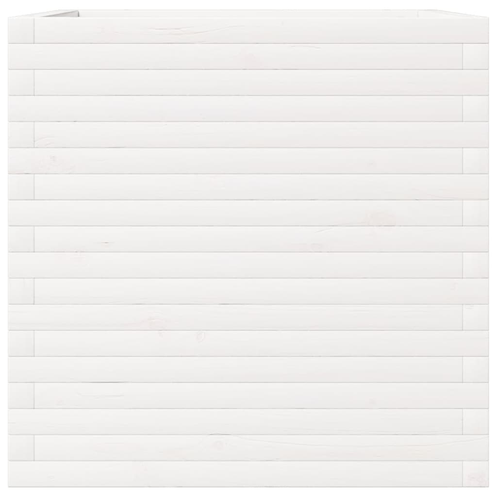 vidaXL Jardinière blanc 70x70x68,5 cm bois de pin massif