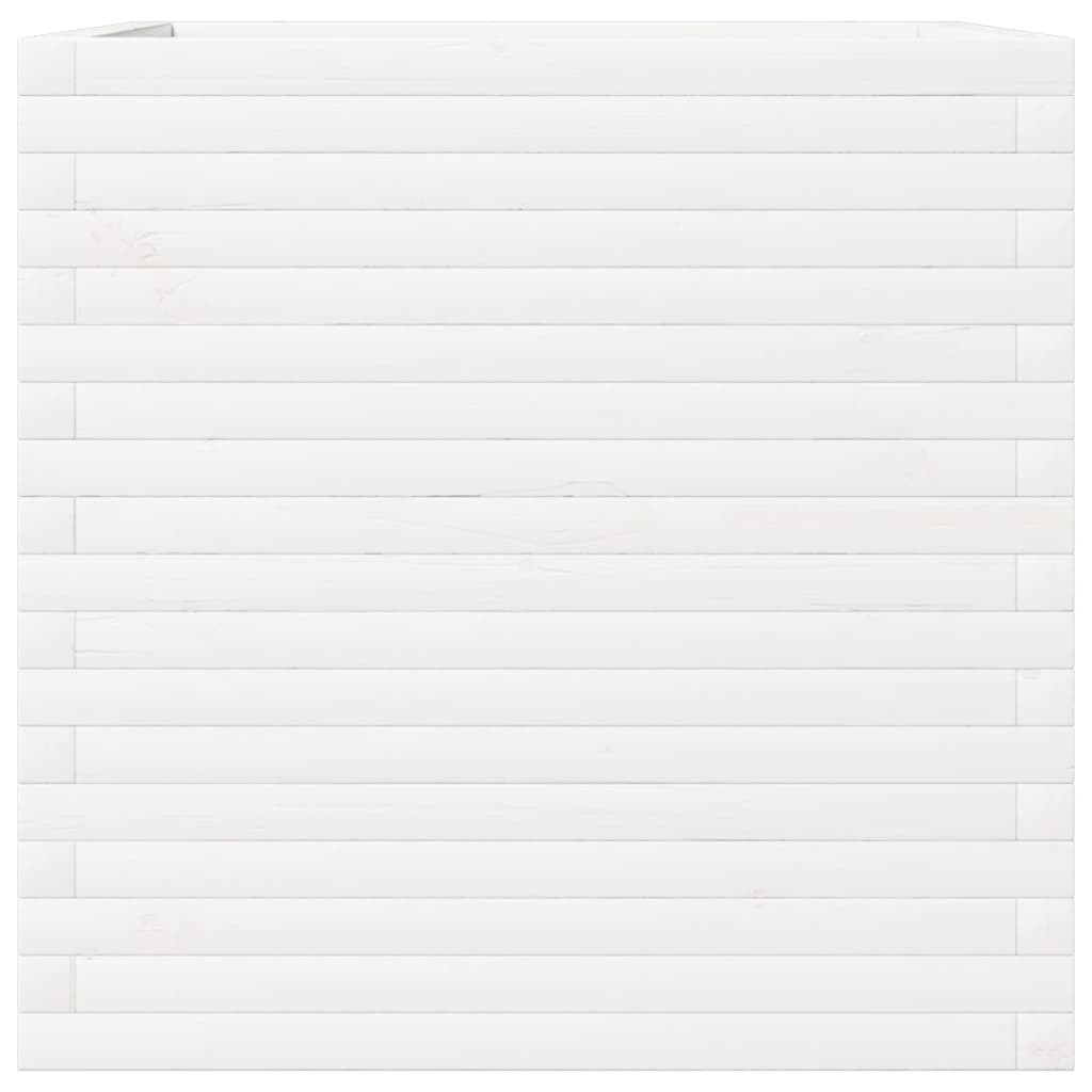 vidaXL Jardinière blanc 70x70x68,5 cm bois de pin massif