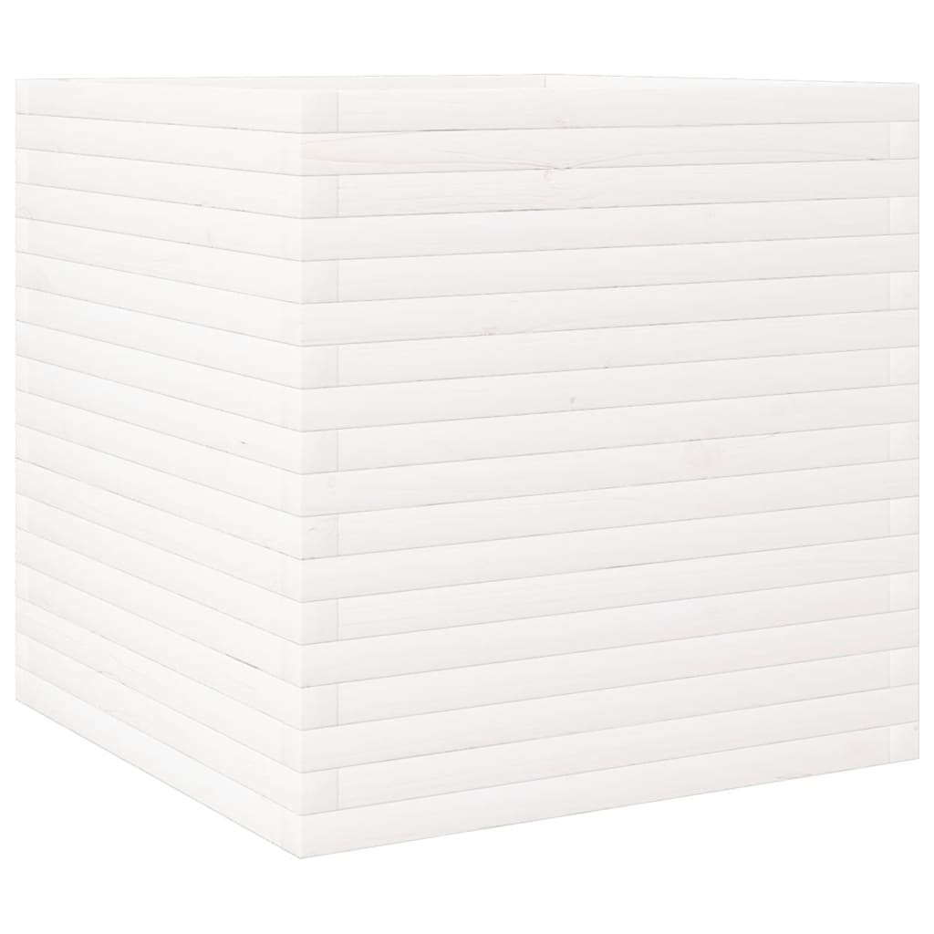 vidaXL Jardinière blanc 70x70x68,5 cm bois de pin massif