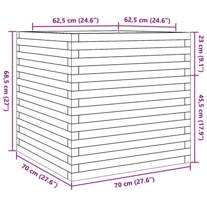 vidaXL Jardinière blanc 70x70x68,5 cm bois de pin massif