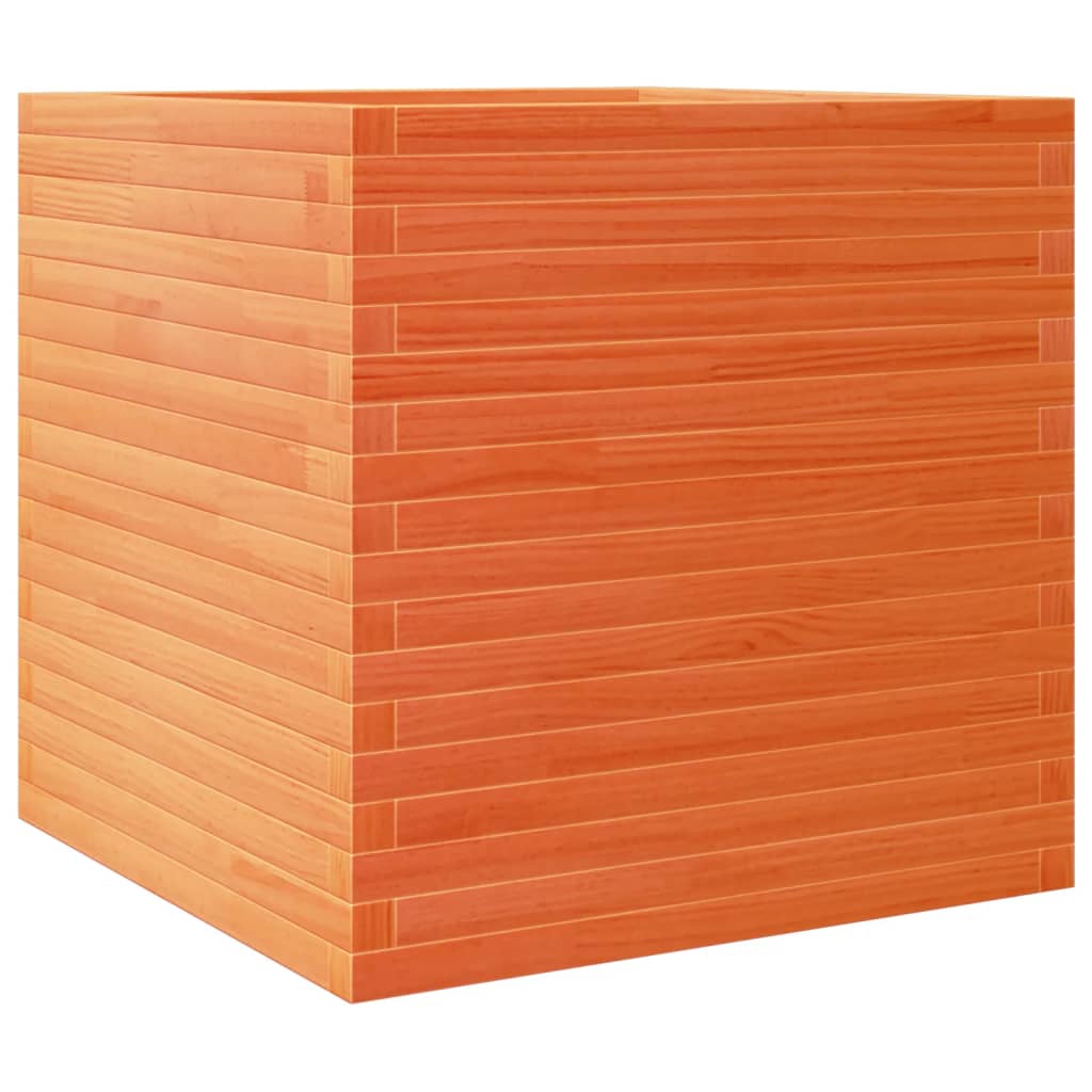 vidaXL Jardinière cire marron 70x70x68,5 cm bois de pin massif
