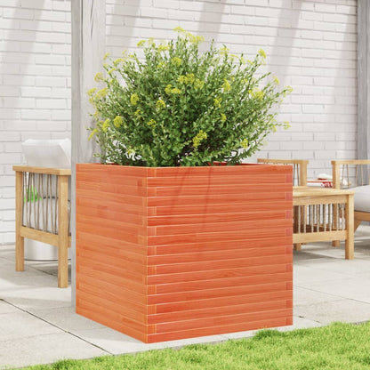 vidaXL Jardinière cire marron 70x70x68,5 cm bois de pin massif
