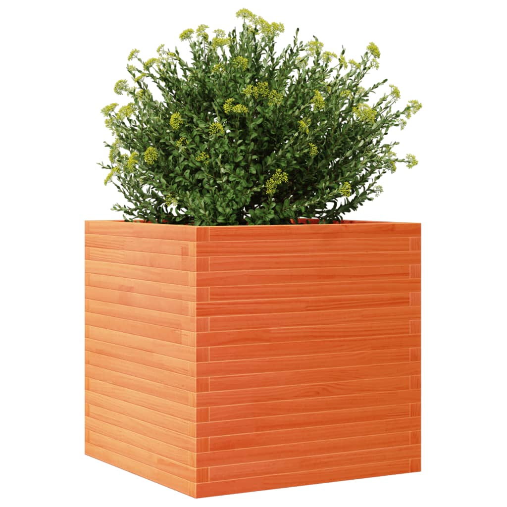 vidaXL Jardinière cire marron 70x70x68,5 cm bois de pin massif