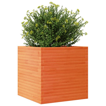 vidaXL Jardinière cire marron 70x70x68,5 cm bois de pin massif
