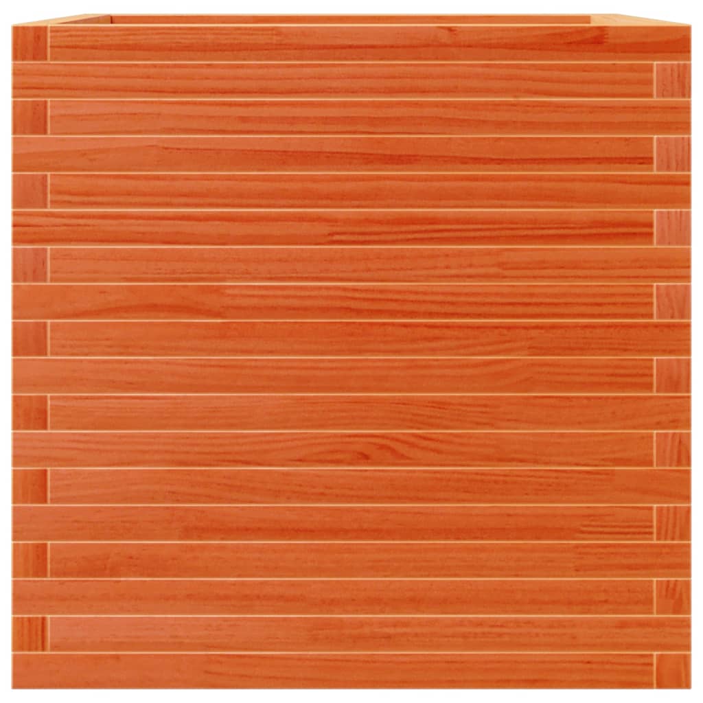 vidaXL Jardinière cire marron 70x70x68,5 cm bois de pin massif