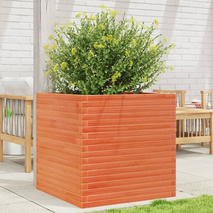 vidaXL Jardinière cire marron 70x70x68,5 cm bois de pin massif