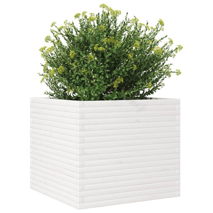 vidaXL Jardinière blanc 80x80x68,5 cm bois de pin massif