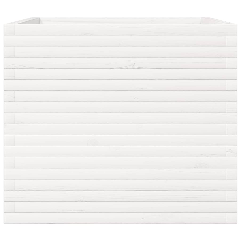 vidaXL Jardinière blanc 80x80x68,5 cm bois de pin massif