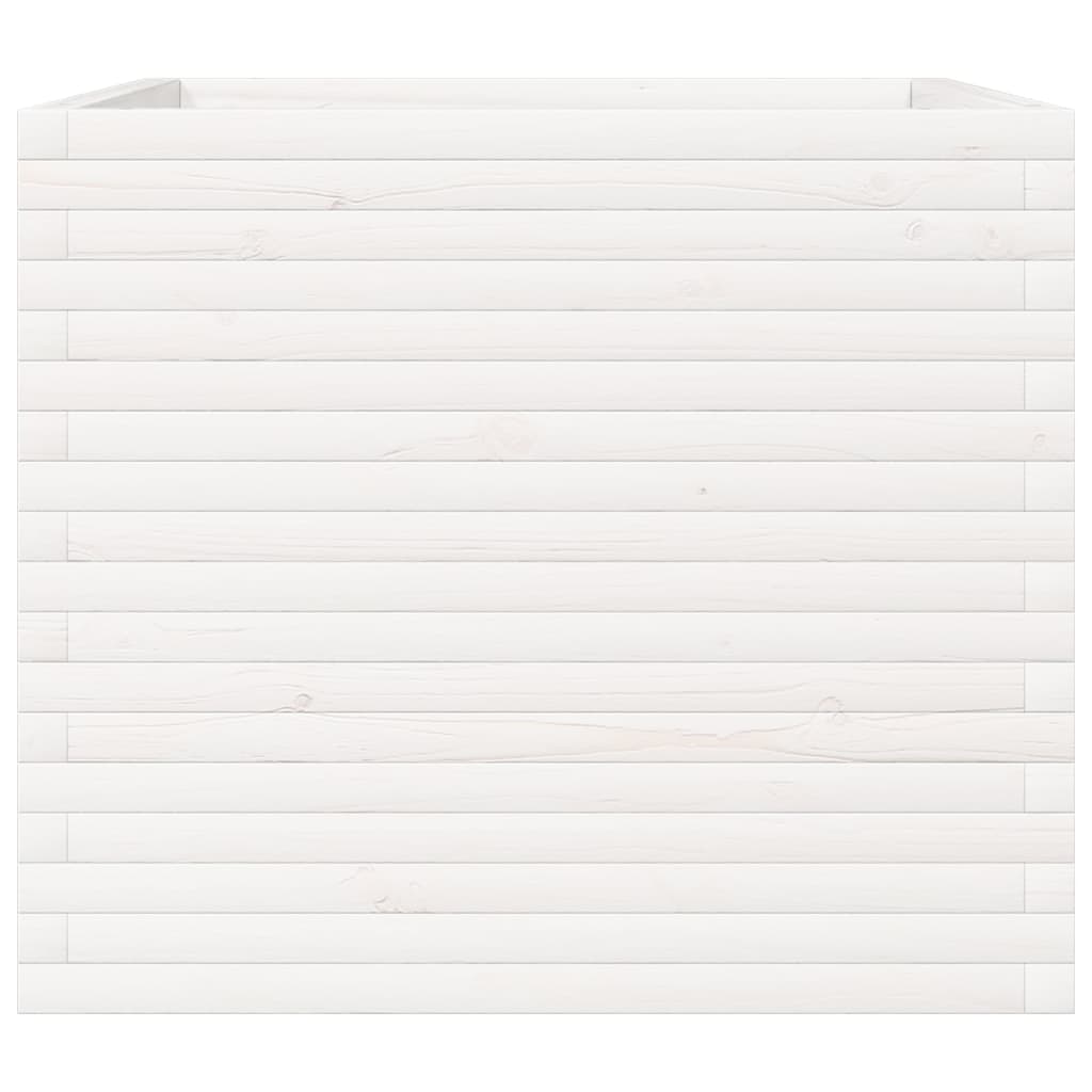 vidaXL Jardinière blanc 80x80x68,5 cm bois de pin massif