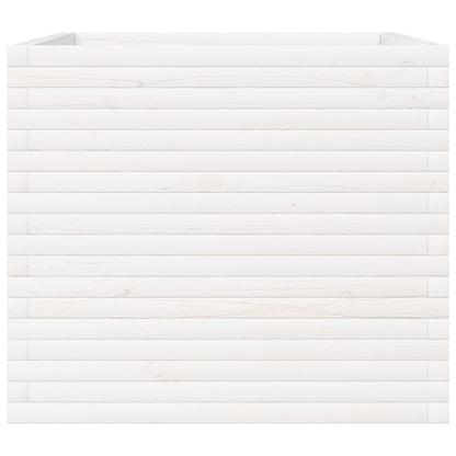 vidaXL Jardinière blanc 80x80x68,5 cm bois de pin massif