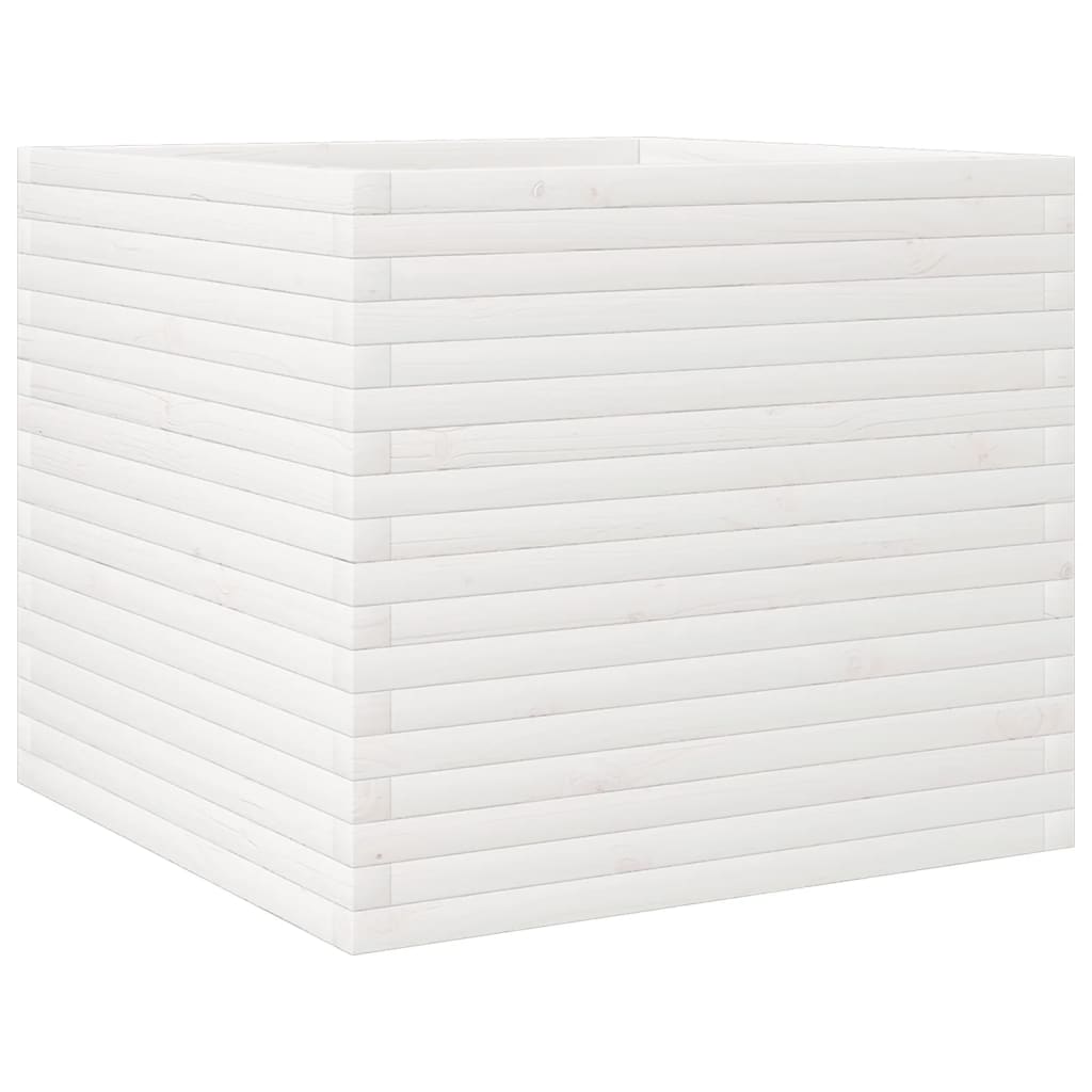 vidaXL Jardinière blanc 80x80x68,5 cm bois de pin massif