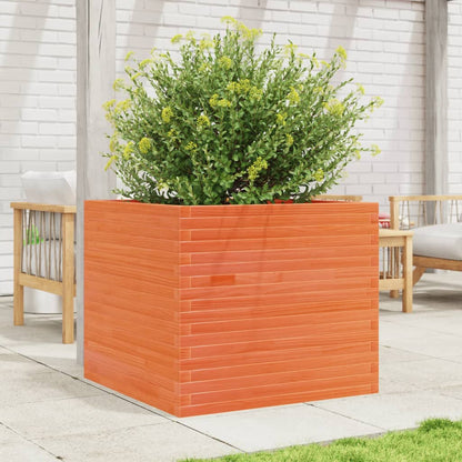 vidaXL Jardinière cire marron 80x80x68,5 cm bois de pin massif