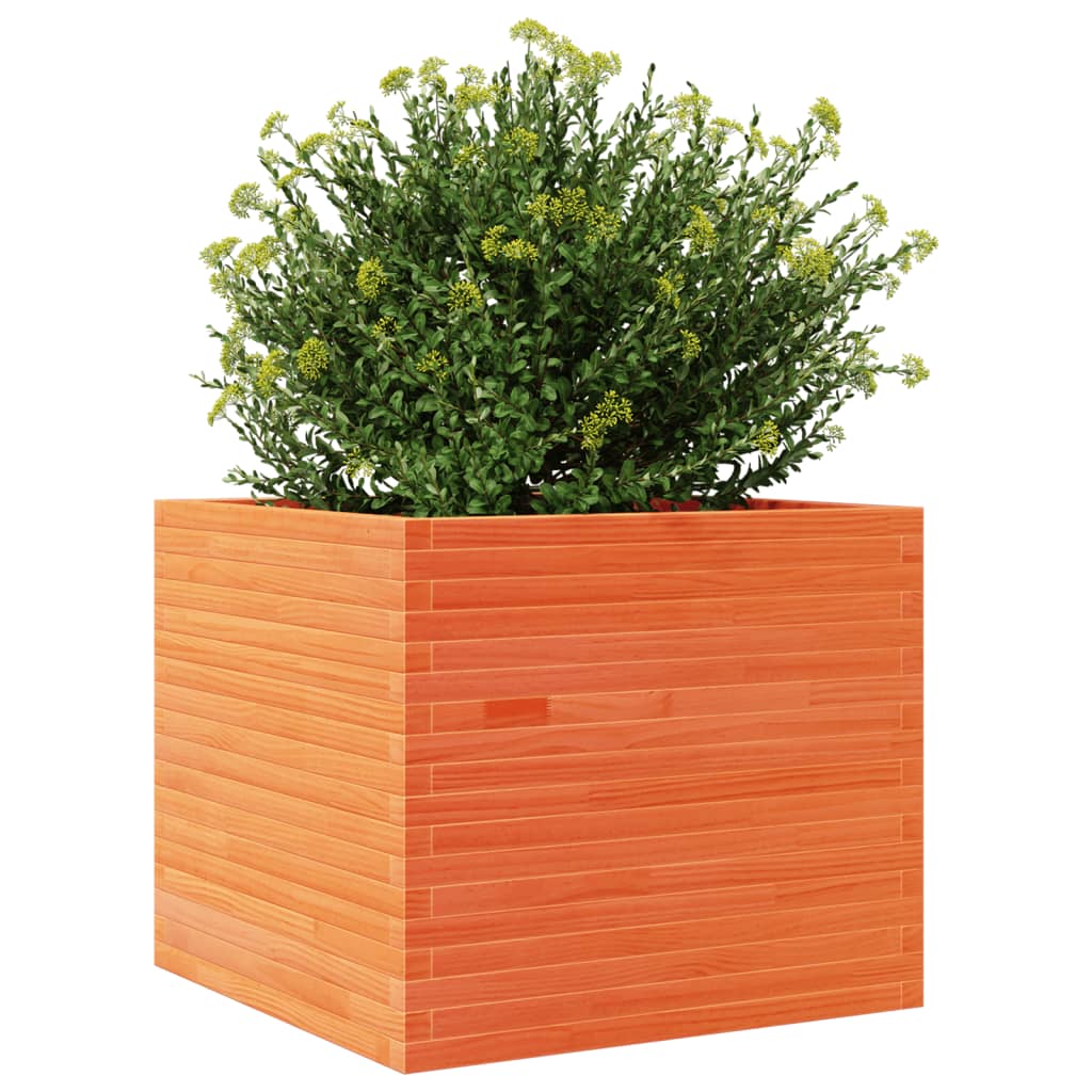 vidaXL Jardinière cire marron 80x80x68,5 cm bois de pin massif