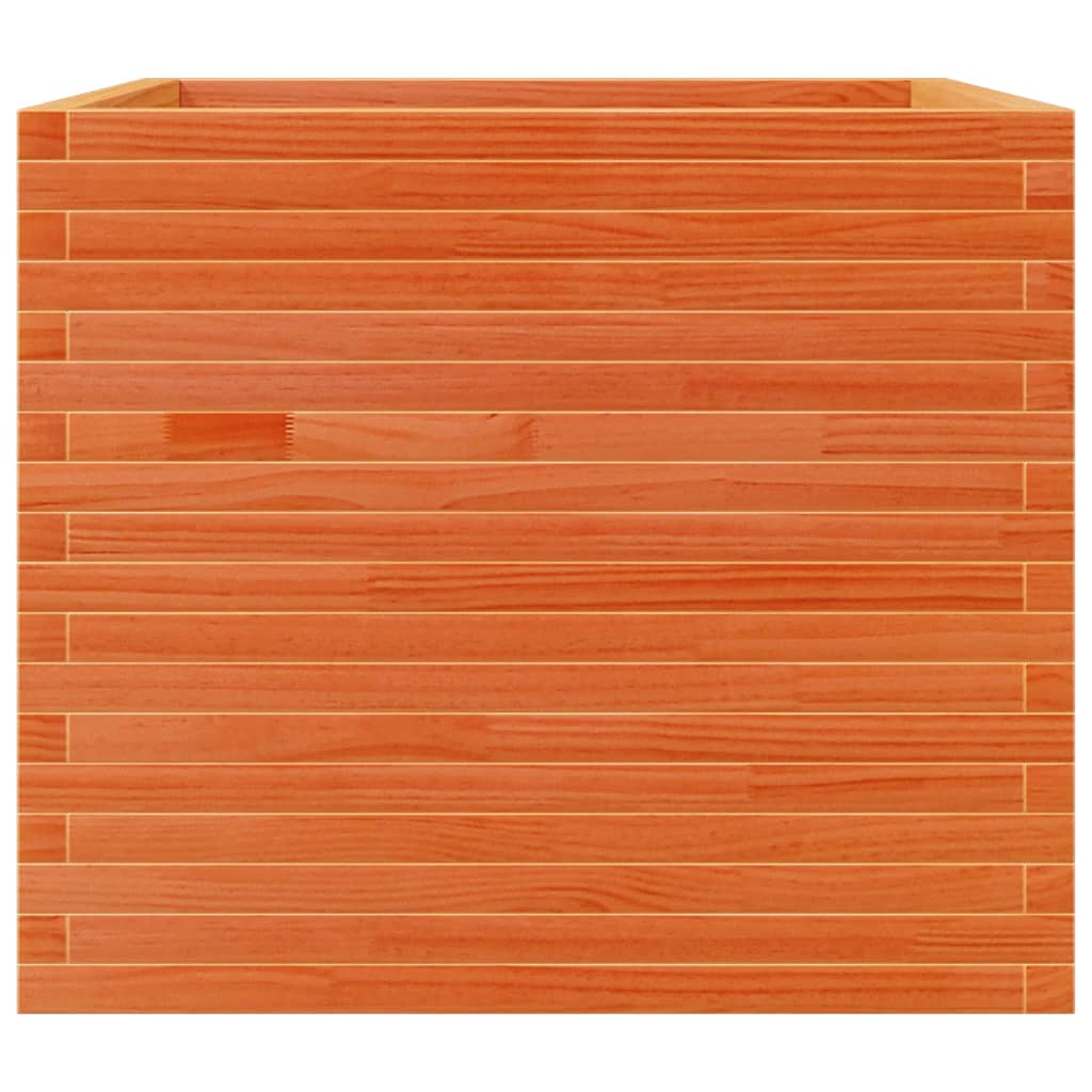 vidaXL Jardinière cire marron 80x80x68,5 cm bois de pin massif