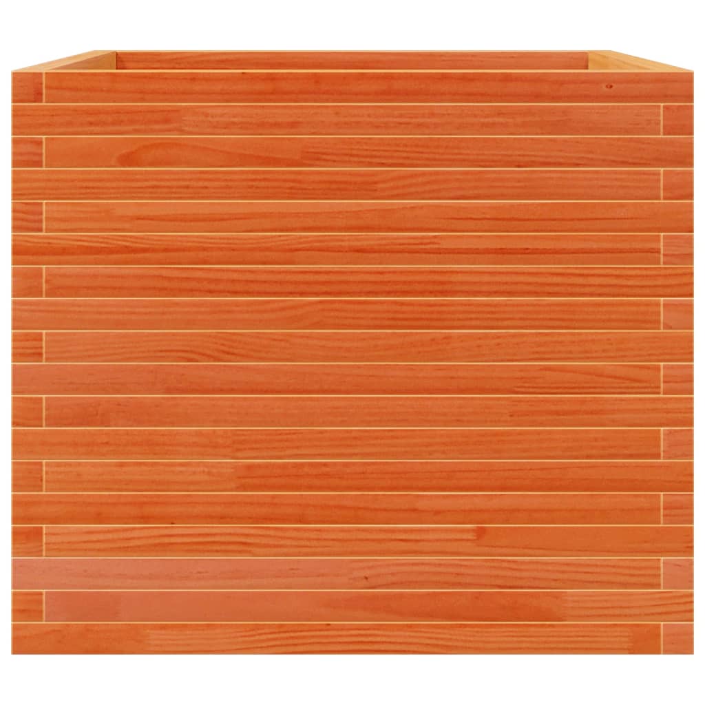 vidaXL Jardinière cire marron 80x80x68,5 cm bois de pin massif