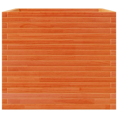 vidaXL Jardinière cire marron 80x80x68,5 cm bois de pin massif