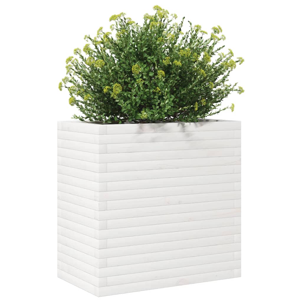 vidaXL Jardinière blanc 70x40x68,5 cm bois de pin massif