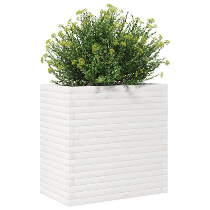 vidaXL Jardinière blanc 70x40x68,5 cm bois de pin massif
