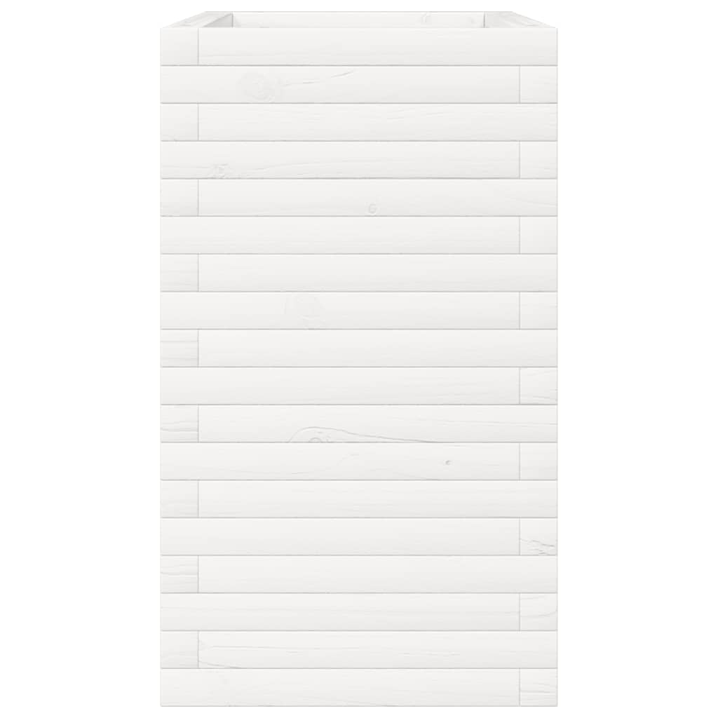 vidaXL Jardinière blanc 70x40x68,5 cm bois de pin massif
