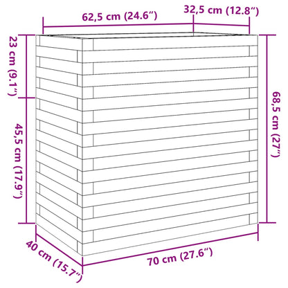 vidaXL Jardinière blanc 70x40x68,5 cm bois de pin massif
