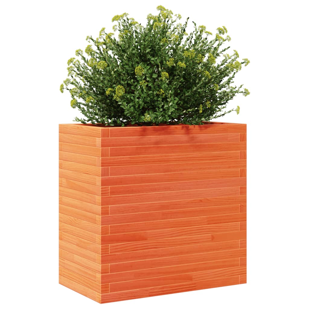 vidaXL Jardinière cire marron 70x40x68,5 cm bois de pin massif