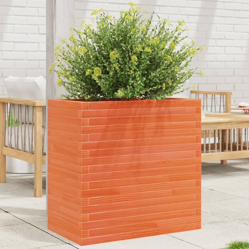 vidaXL Jardinière cire marron 70x40x68,5 cm bois de pin massif