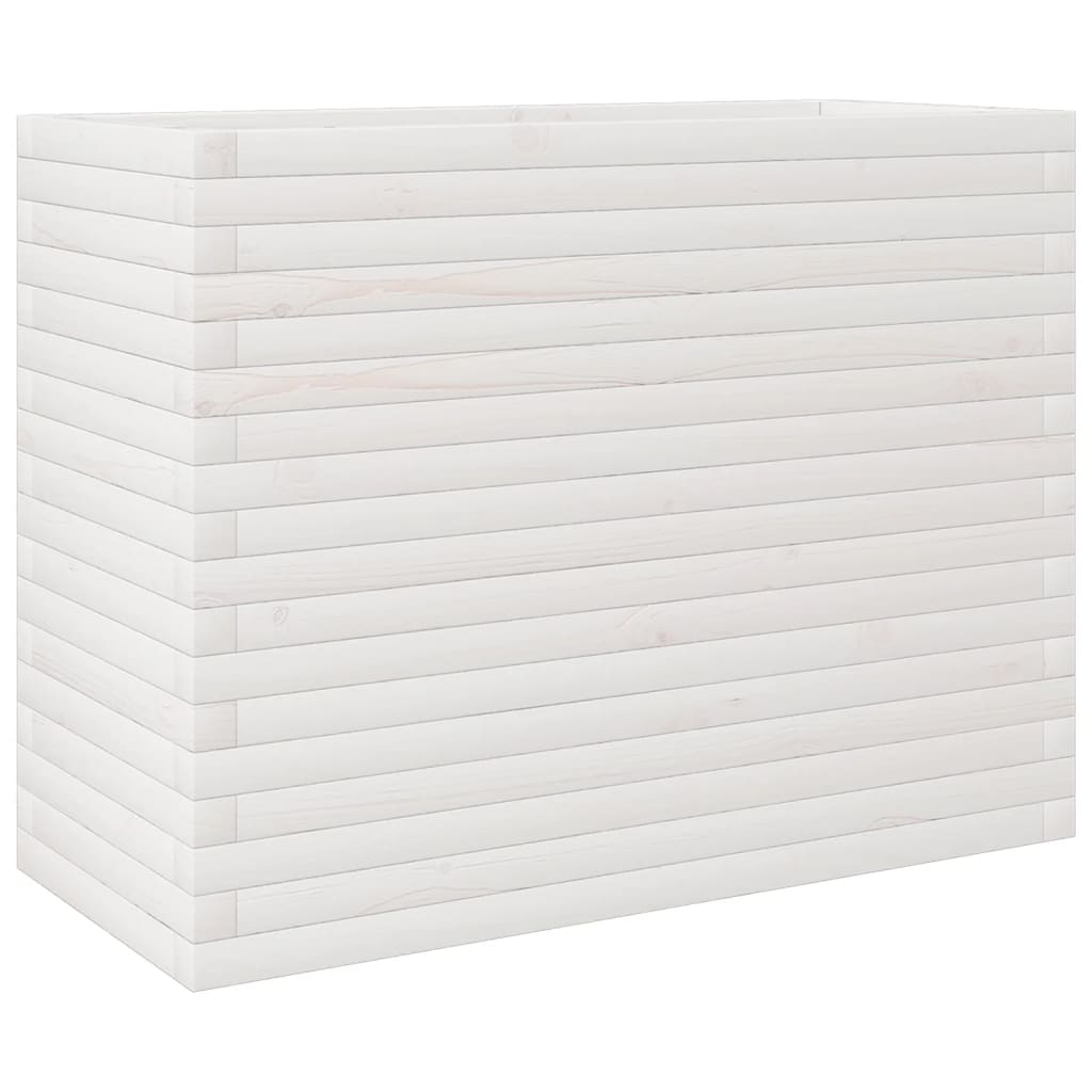 vidaXL Jardinière blanc 90x40x68,5 cm bois de pin massif