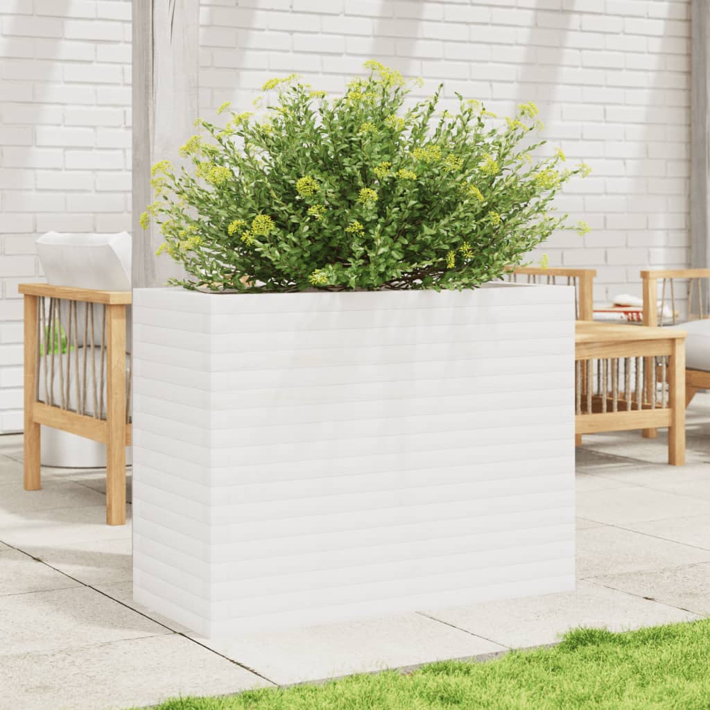 vidaXL Jardinière blanc 90x40x68,5 cm bois de pin massif