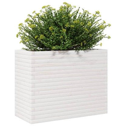 vidaXL Jardinière blanc 90x40x68,5 cm bois de pin massif