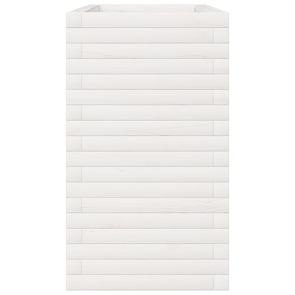 vidaXL Jardinière blanc 90x40x68,5 cm bois de pin massif