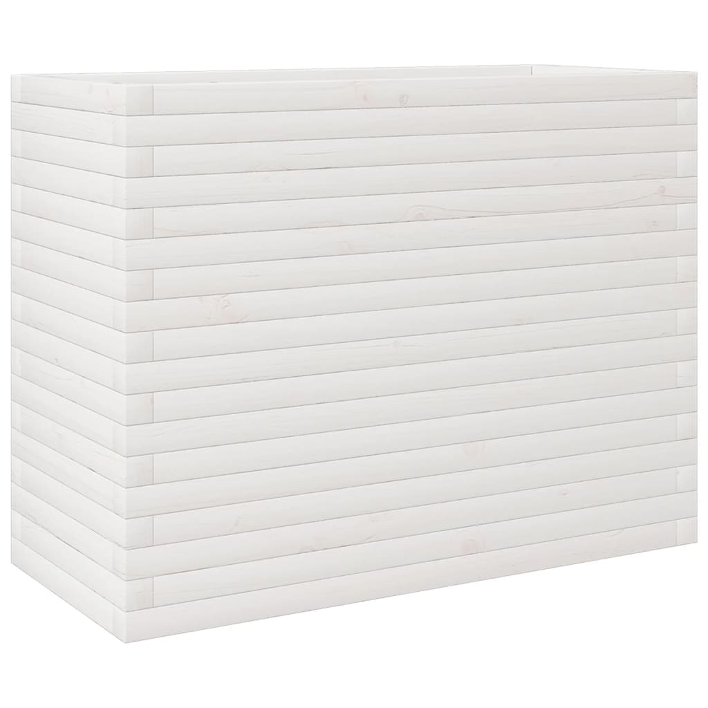 vidaXL Jardinière blanc 90x40x68,5 cm bois de pin massif