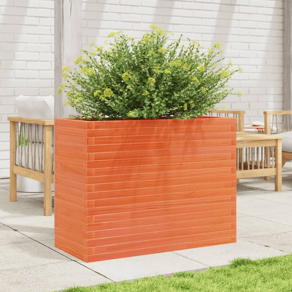 vidaXL Jardinière cire marron 90x40x68,5 cm bois de pin massif
