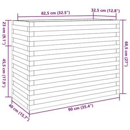 vidaXL Jardinière 90x40x68,5 cm bois de pin imprégné