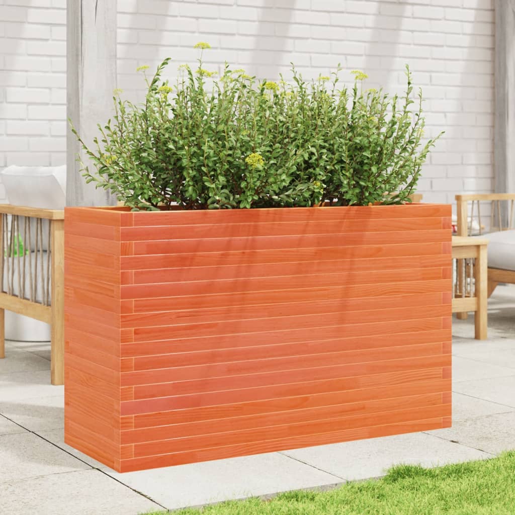 vidaXL Jardinière cire marron 110x40x68,5 cm bois de pin massif