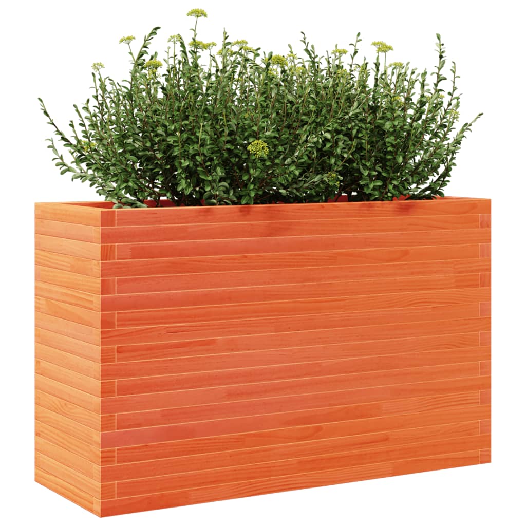 vidaXL Jardinière cire marron 110x40x68,5 cm bois de pin massif
