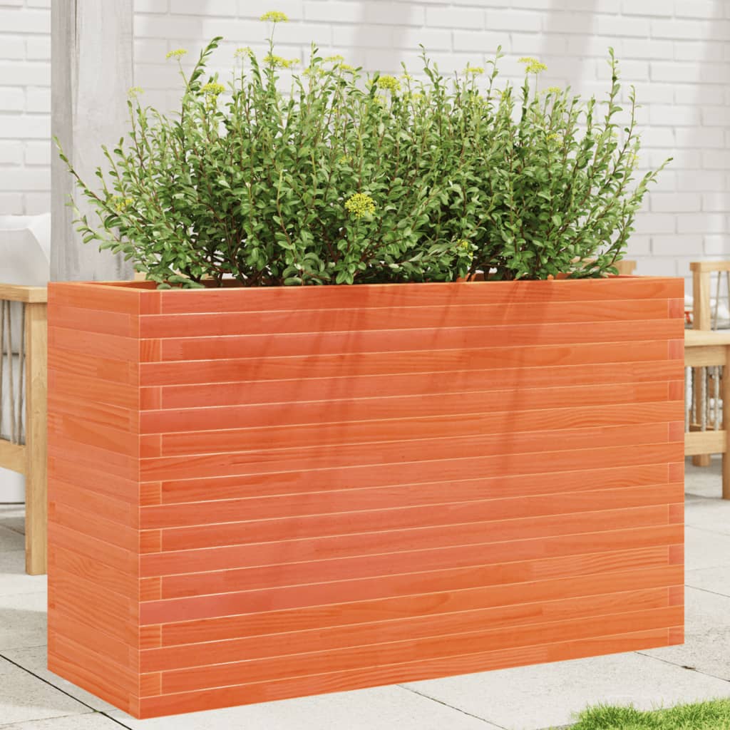 vidaXL Jardinière cire marron 110x40x68,5 cm bois de pin massif