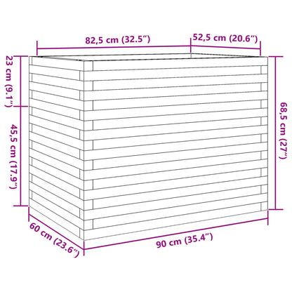 vidaXL Jardinière 90x60x68,5 cm bois de pin massif