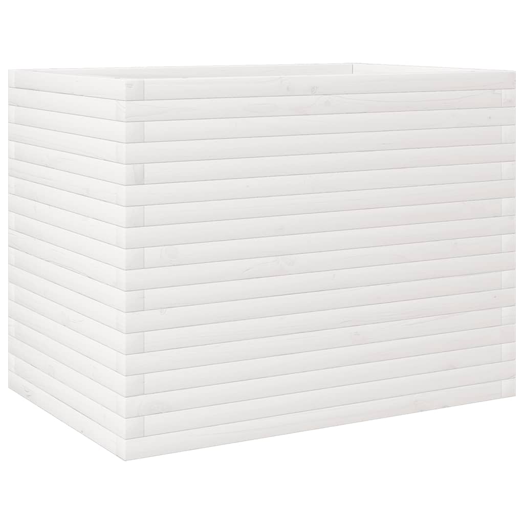 vidaXL Jardinière blanc 90x60x68,5 cm bois de pin massif