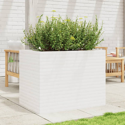 vidaXL Jardinière blanc 90x60x68,5 cm bois de pin massif