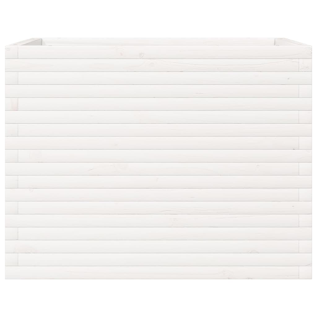 vidaXL Jardinière blanc 90x60x68,5 cm bois de pin massif