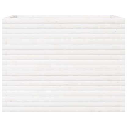 vidaXL Jardinière blanc 90x60x68,5 cm bois de pin massif