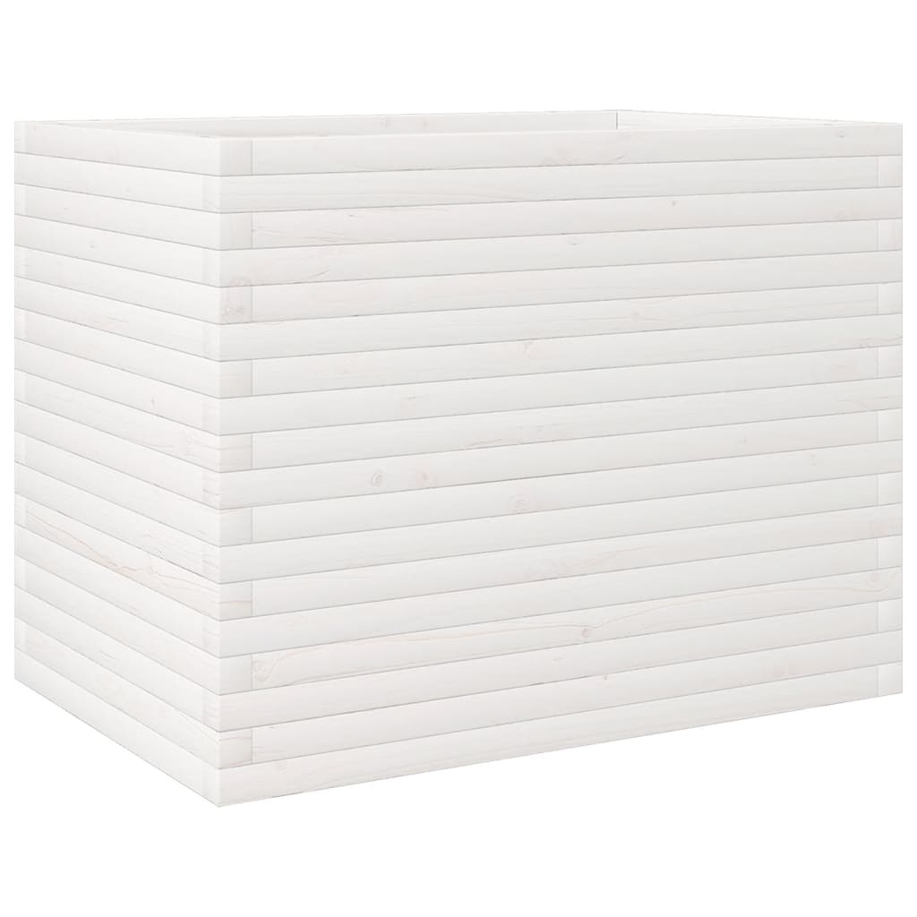vidaXL Jardinière blanc 90x60x68,5 cm bois de pin massif