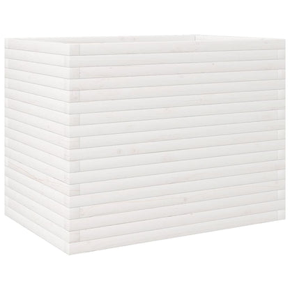 vidaXL Jardinière blanc 90x60x68,5 cm bois de pin massif