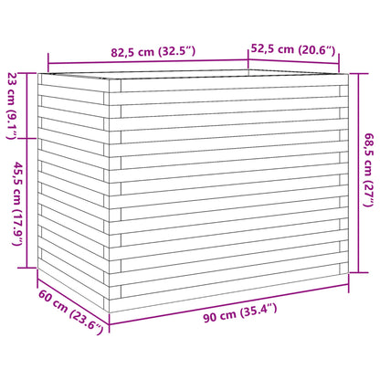 vidaXL Jardinière 90x60x68,5 cm bois de pin imprégné