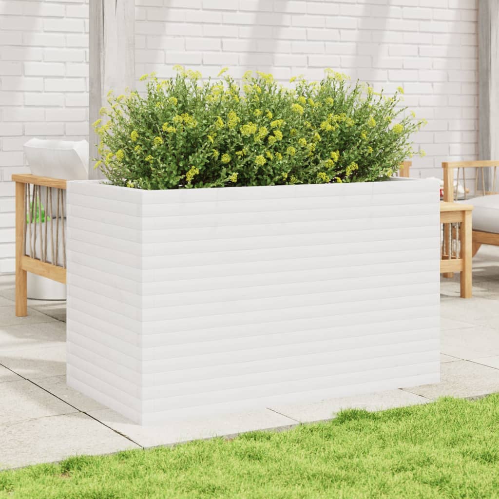 vidaXL Jardinière blanc 110x60x68,5 cm bois de pin massif