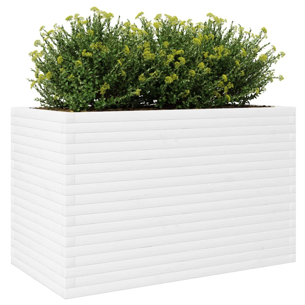 vidaXL Jardinière blanc 110x60x68,5 cm bois de pin massif